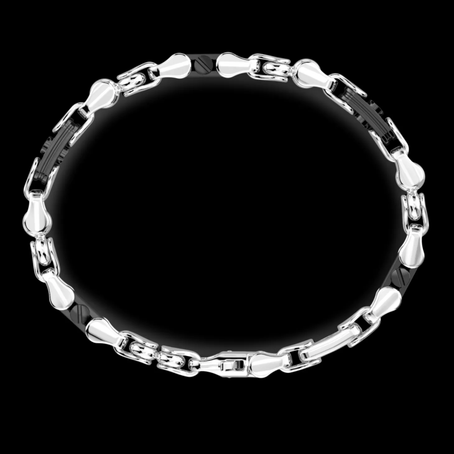 Zancan Gioielli Bracciale Zancan Solo Maglia In Argento E Ceramica.> Bracciali