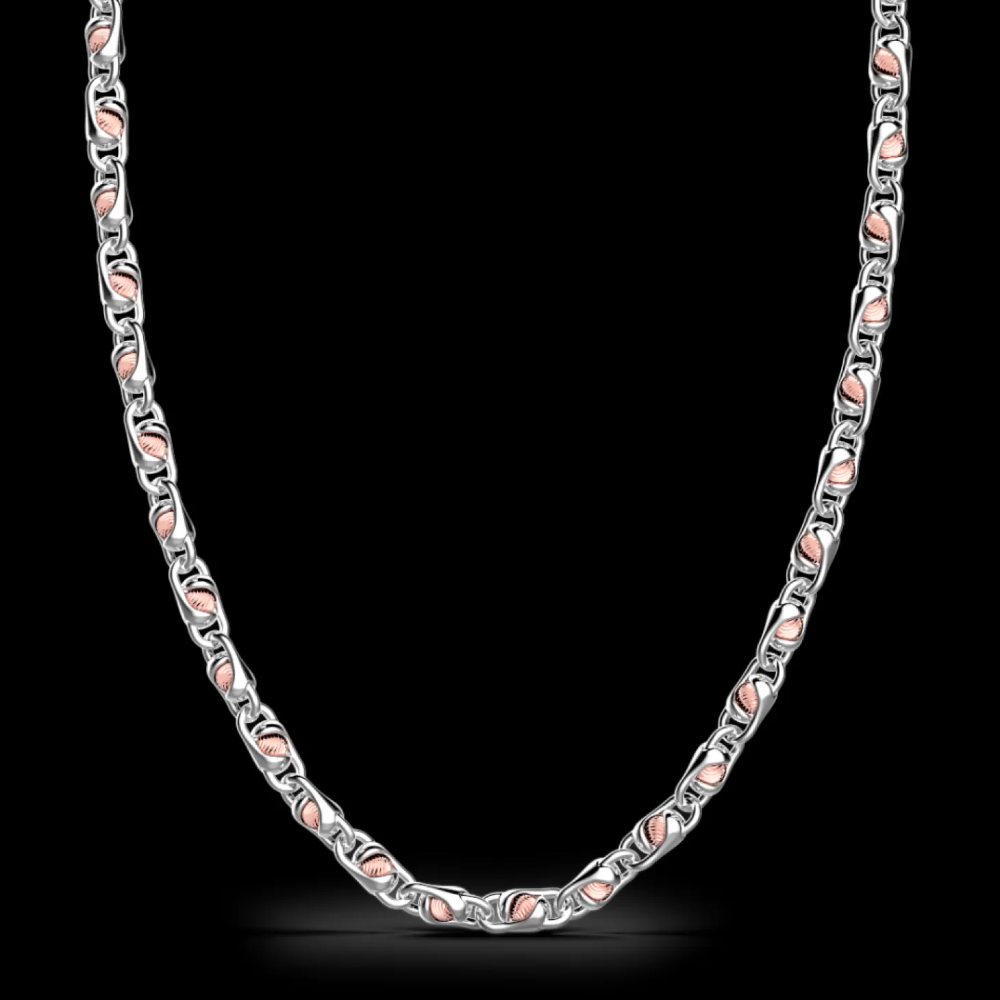Zancan Gioielli Collana Da Uomo Zancan A Catena In Argento E Oro Rosa.> Collane