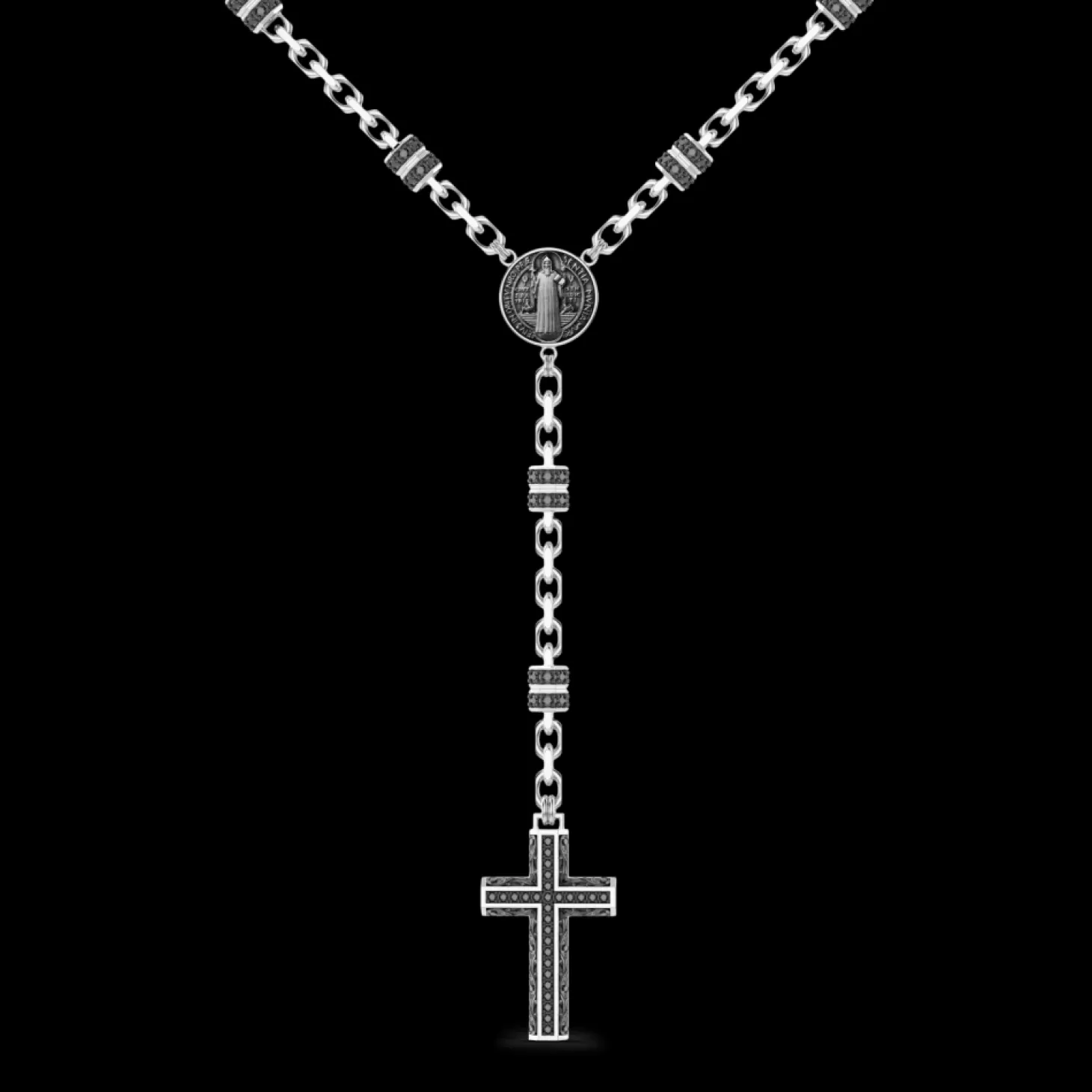 Zancan Gioielli Collana Rosario Zancan In Argento Con Pietre Nere.> Collane