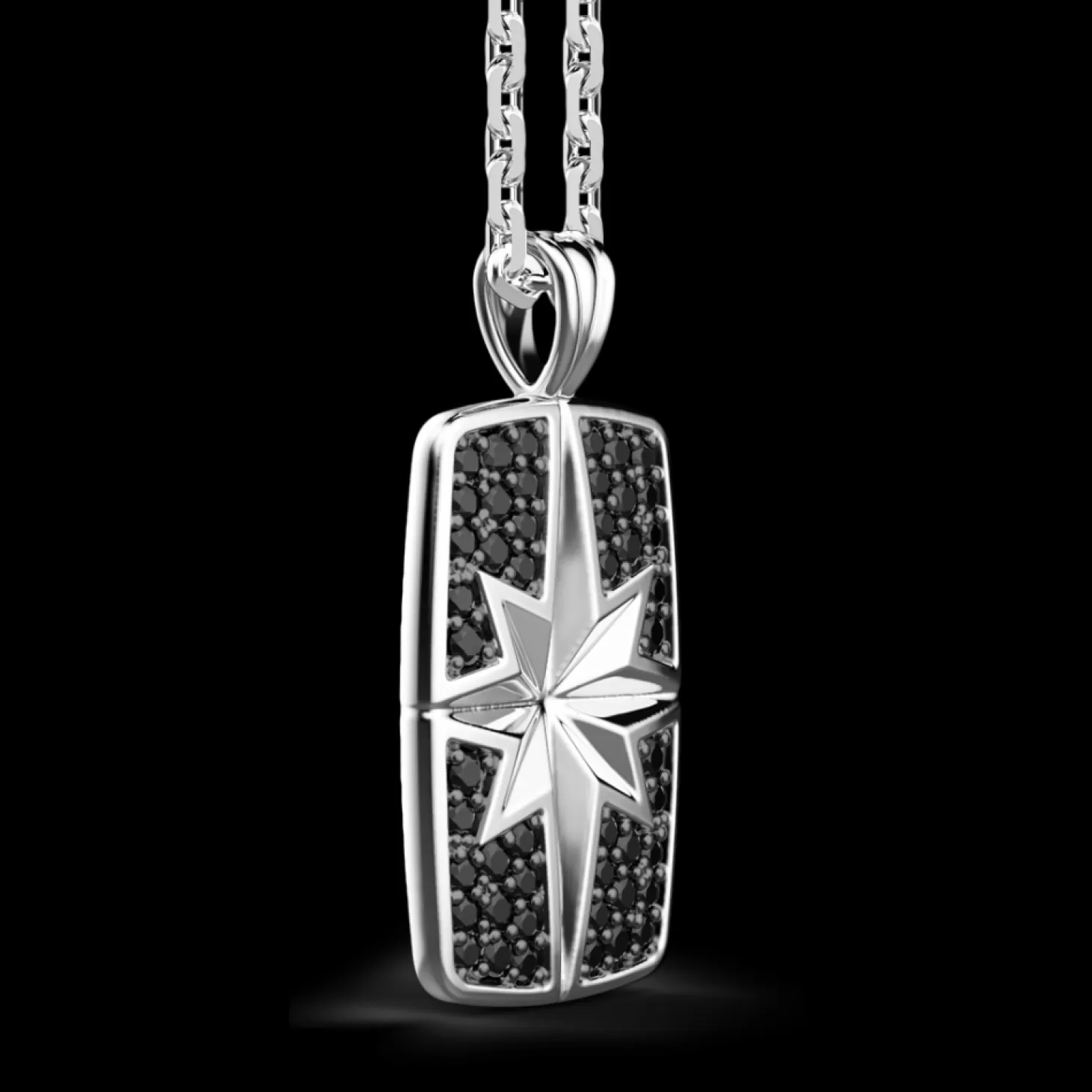 Zancan Gioielli Collana Zancan In Argento A Targa Con Pietre Nere.> Collane