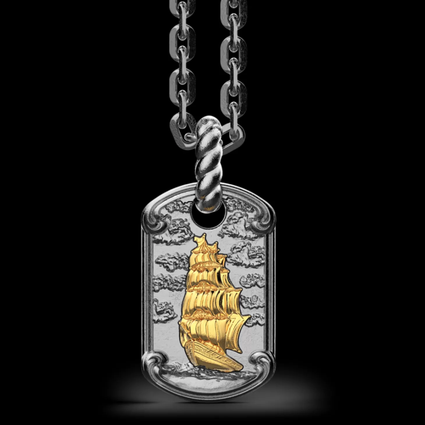 Zancan Gioielli Collana Zancan In Argento Brunito Con Veliero.> Collane