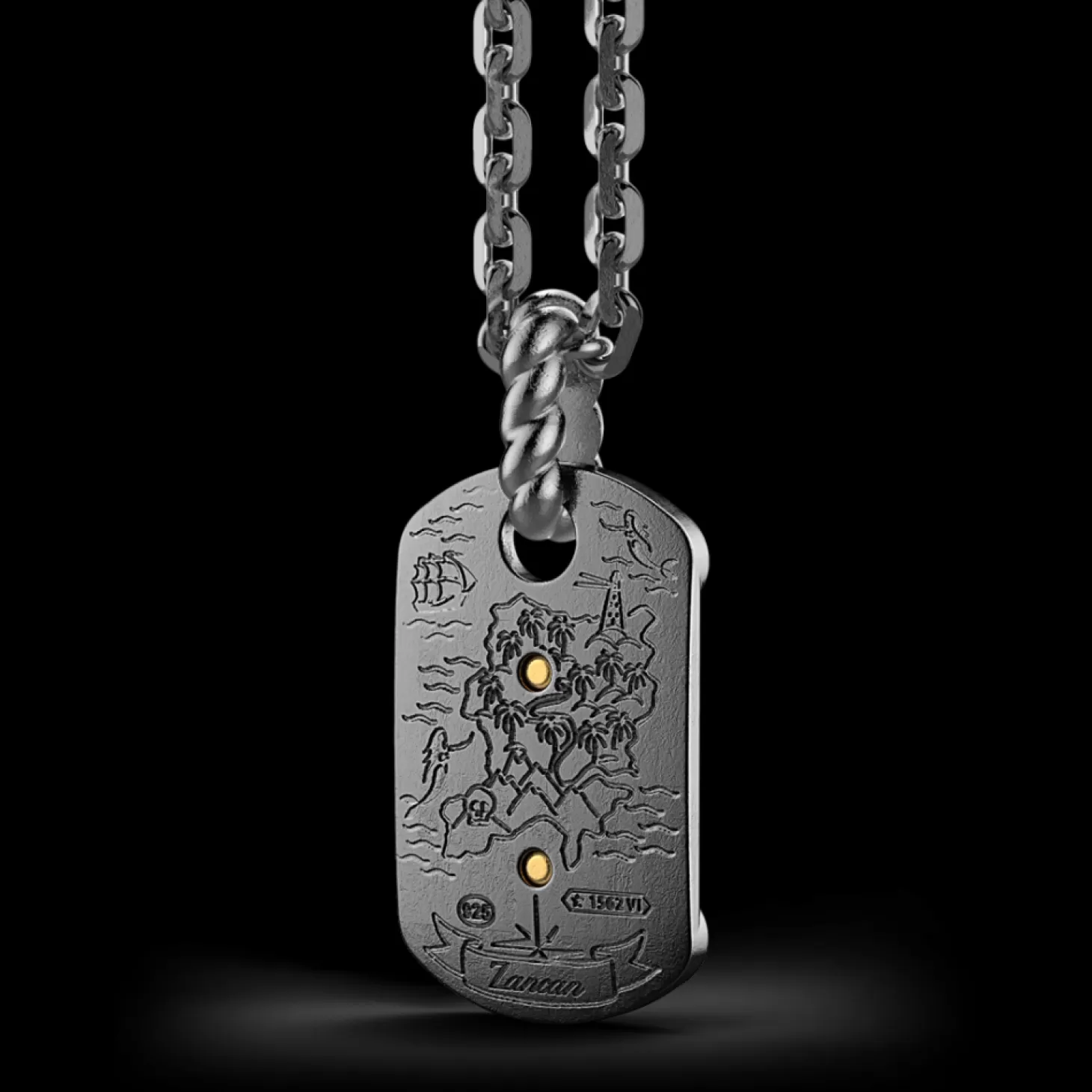 Zancan Gioielli Collana Zancan In Argento Brunito Con Veliero.> Collane