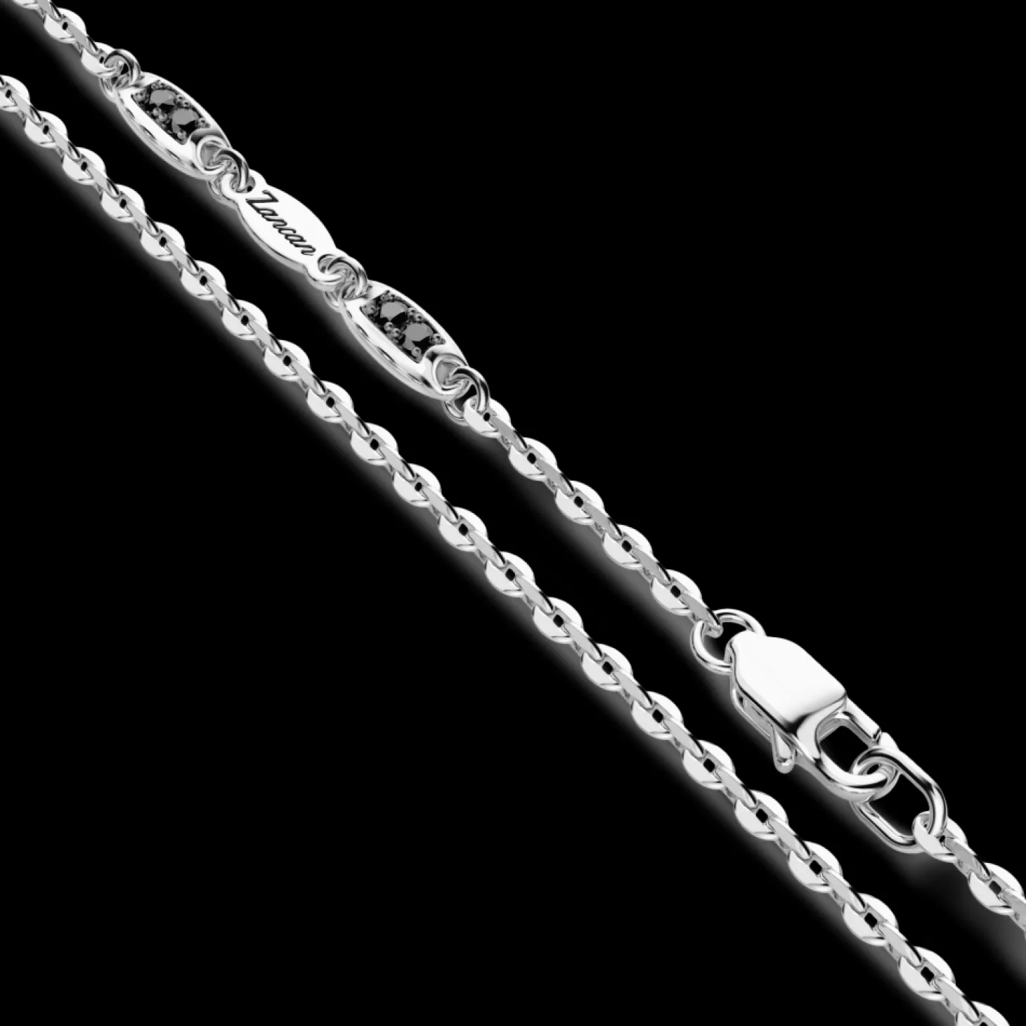 Zancan Gioielli Collana Zancan In Argento Con Pendente A Croce E Pietre Nere.> Collane