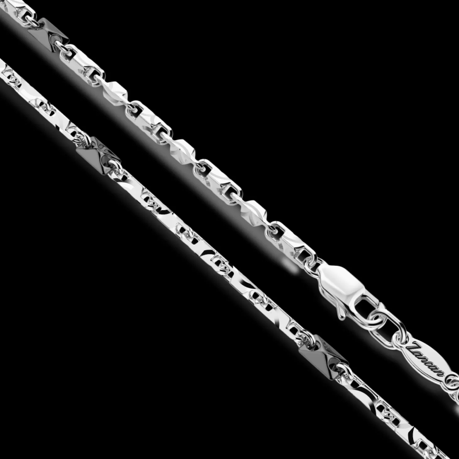 Zancan Gioielli Collana Zancan In Argento Con Pendente A Croce E Pietre Nere.> Collane