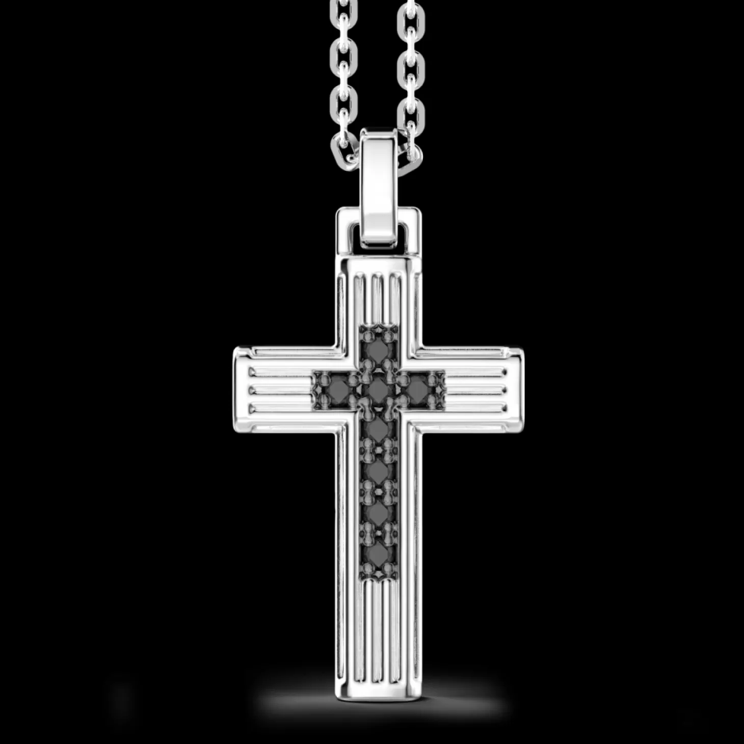 Zancan Gioielli Collana Zancan In Argento Con Pendente A Croce E Spinelli Neri.> Collane