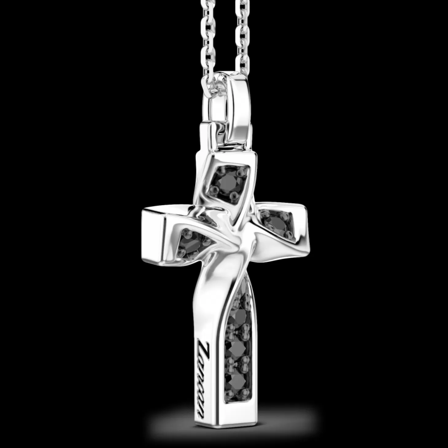 Zancan Gioielli Collana Zancan In Argento Con Pendente A Croce E Spinelli Neri.> Collane