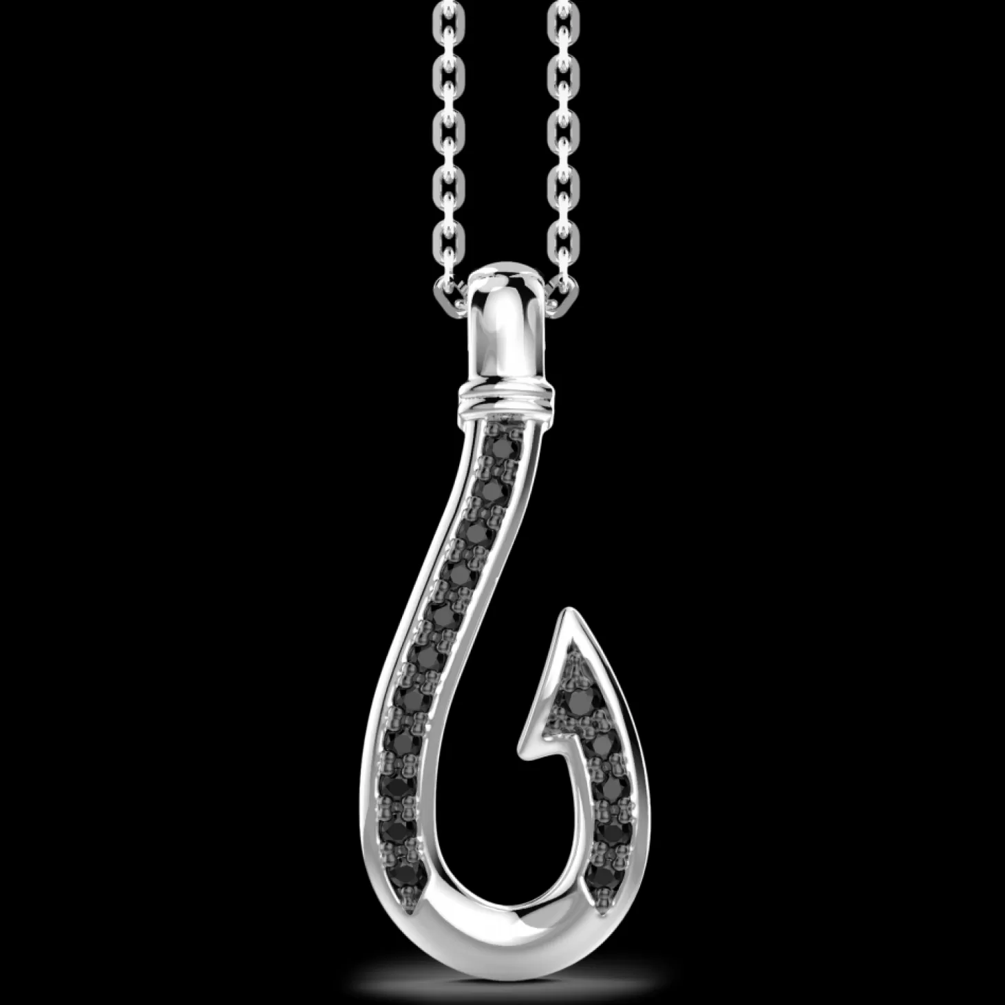 Zancan Gioielli Collana Zancan In Argento Con Pendente Ad Amo Con Pietre Nere.> Collane
