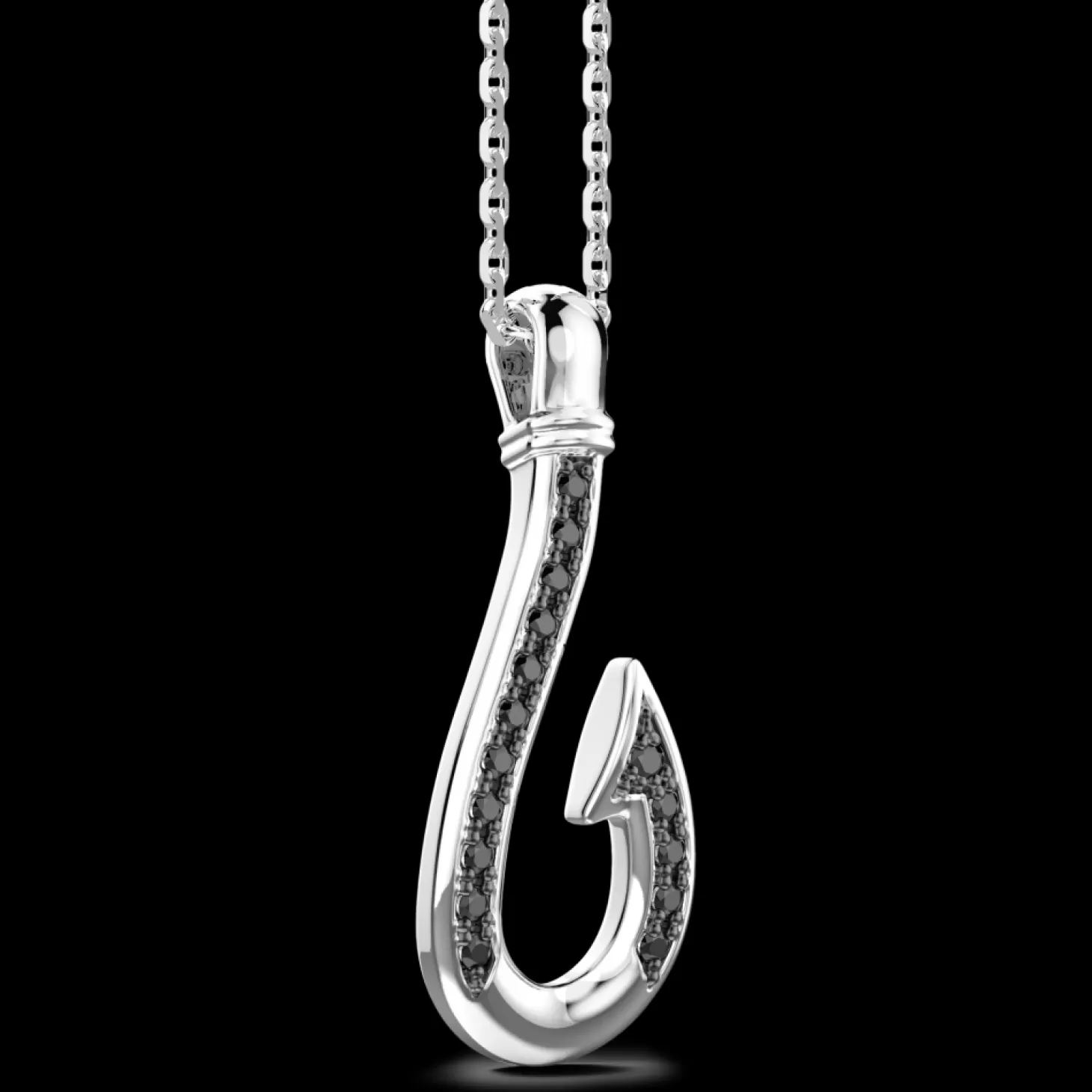 Zancan Gioielli Collana Zancan In Argento Con Pendente Ad Amo Con Pietre Nere.> Collane
