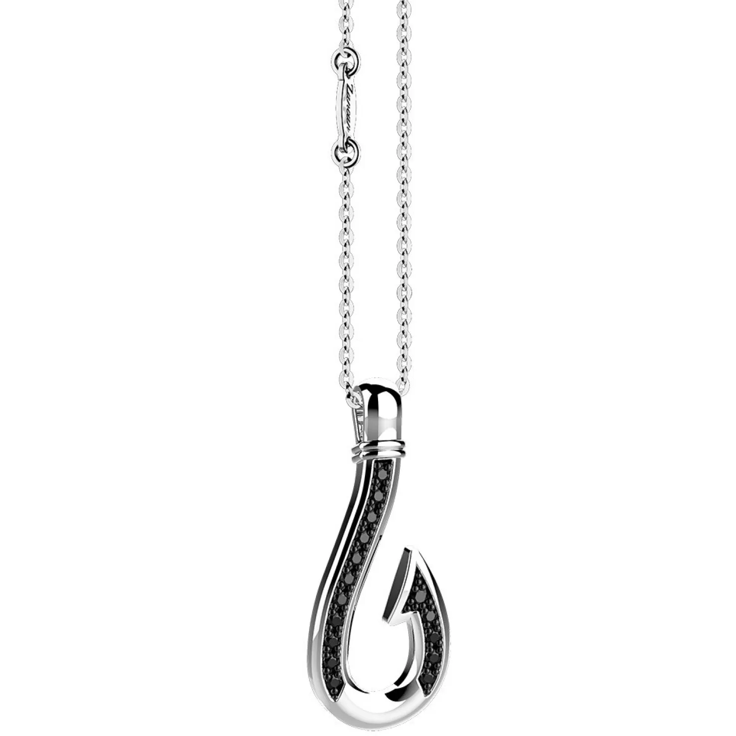 Zancan Gioielli Collana Zancan In Argento Con Pendente Ad Amo Con Pietre Nere.> Collane