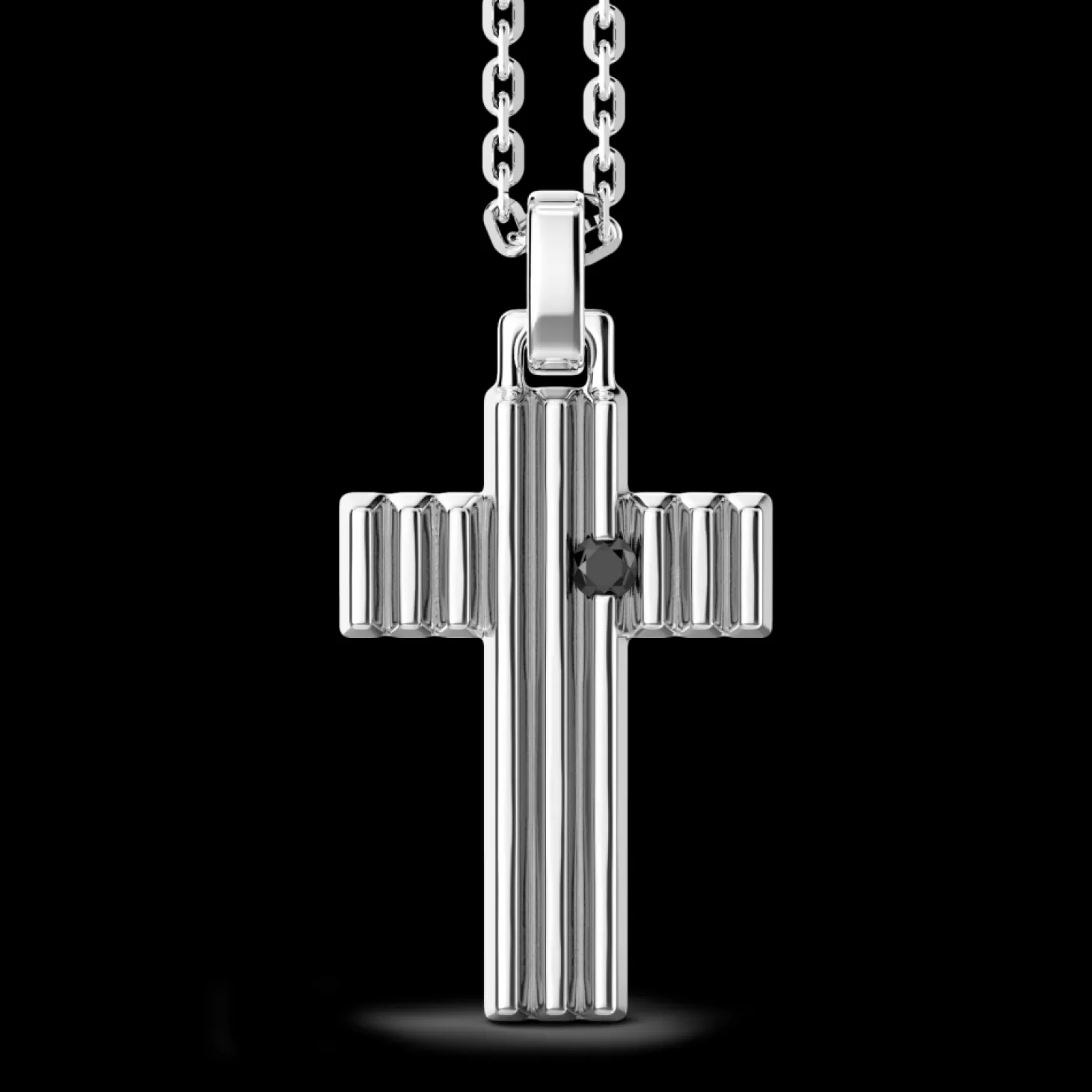 Zancan Gioielli Collana Zancan In Argento Con Pendente Croce E Pietra Nera.> Collane