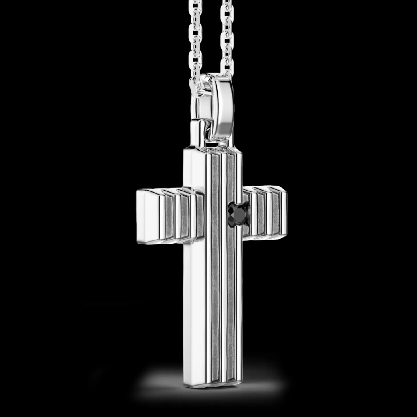 Zancan Gioielli Collana Zancan In Argento Con Pendente Croce E Pietra Nera.> Collane