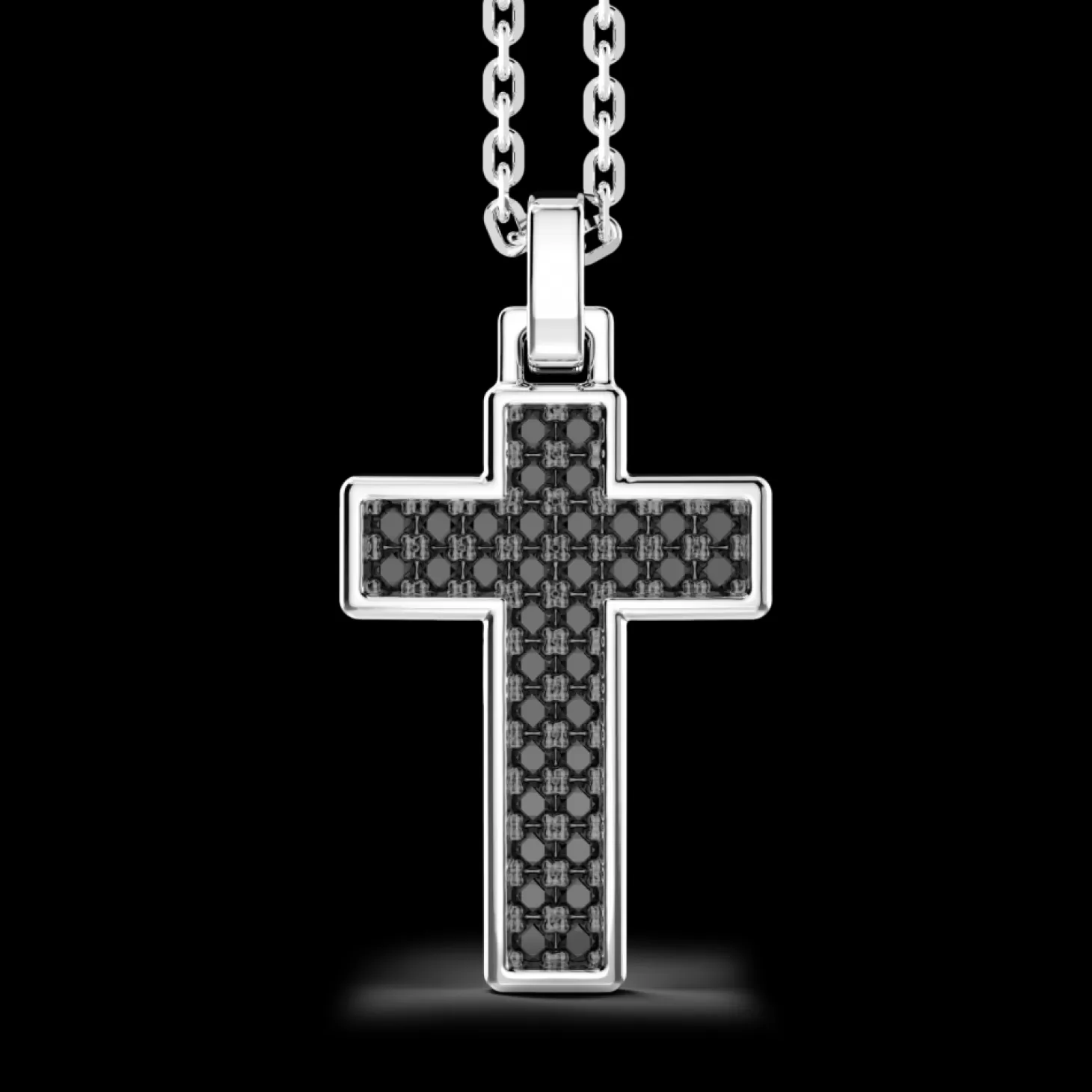 Zancan Gioielli Collana Zancan In Argento Con Pendente Croce E Pietre Nere.> Collane