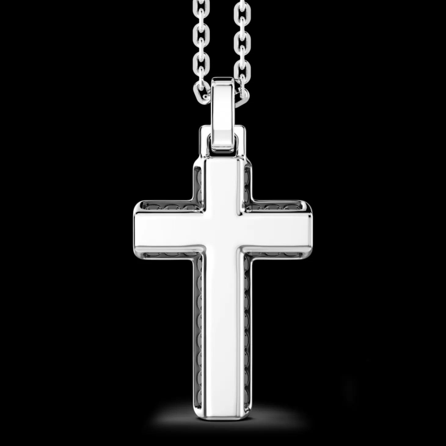 Zancan Gioielli Collana Zancan In Argento Con Pendente Croce E Pietre Nere.> Collane