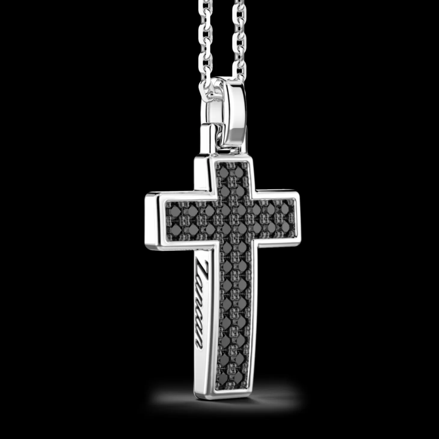 Zancan Gioielli Collana Zancan In Argento Con Pendente Croce E Pietre Nere.> Collane