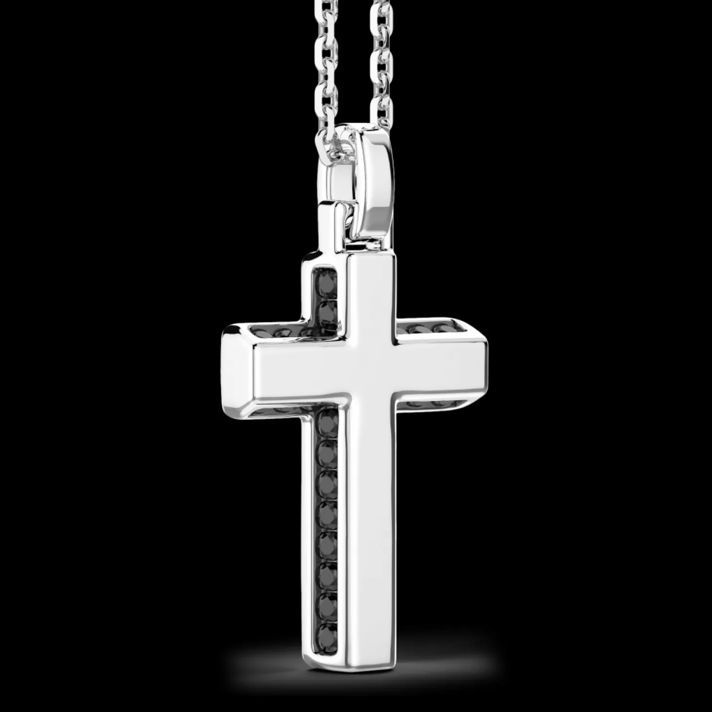 Zancan Gioielli Collana Zancan In Argento Con Pendente Croce E Pietre Nere.> Collane