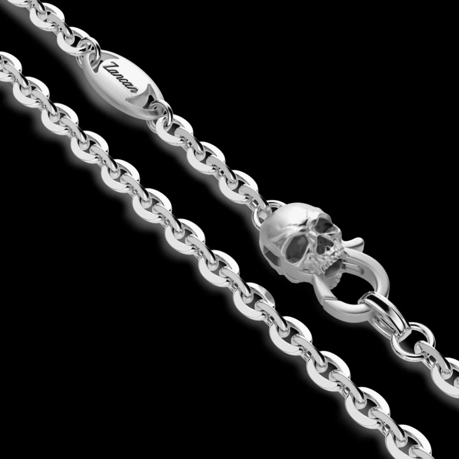 Zancan Gioielli Collana Zancan In Argento Con Pendente Teschio Biker Con Pietre Rosse.> Collane