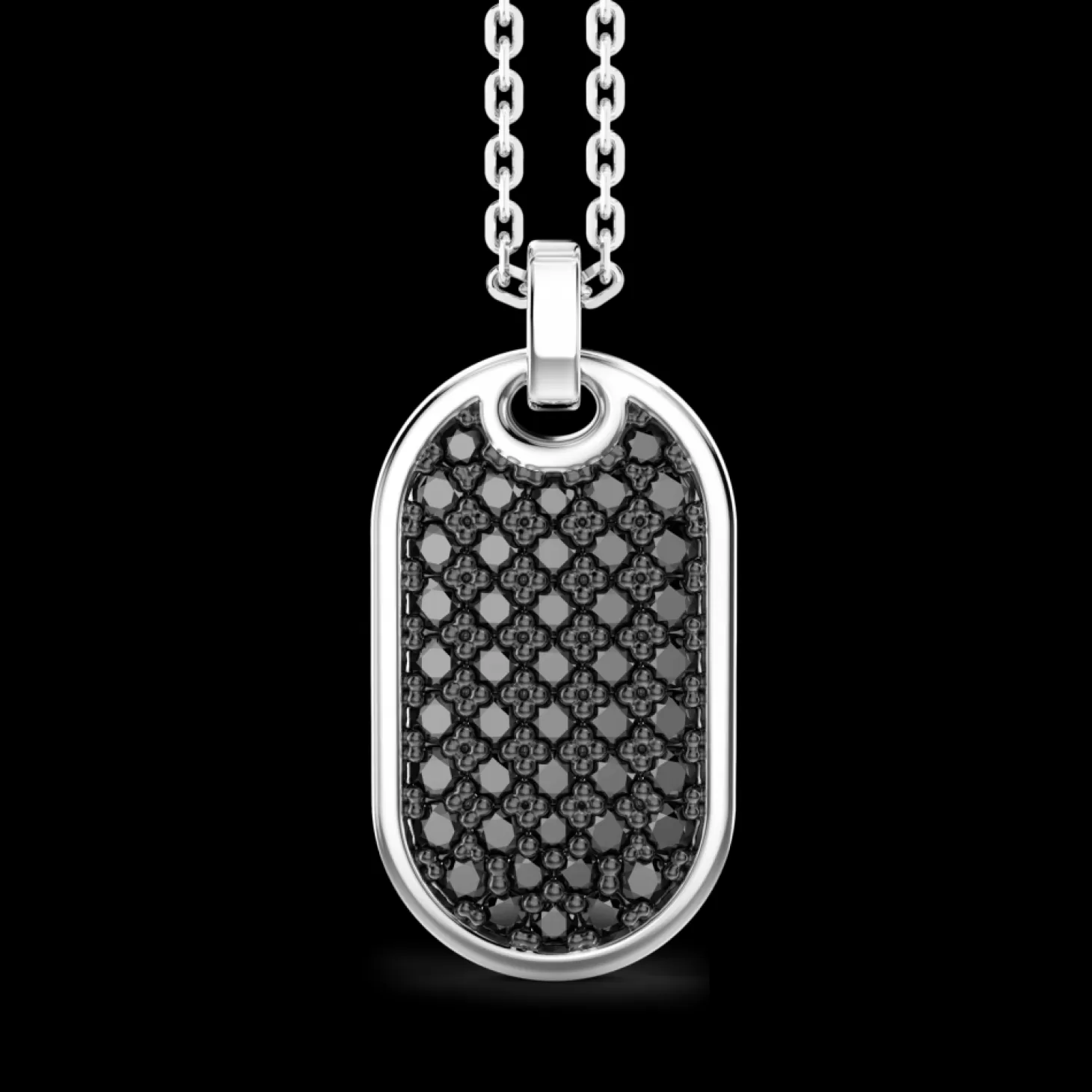 Zancan Gioielli Collana Zancan In Argento Con Pendete A Targa Con Pietre Nere.> Collane