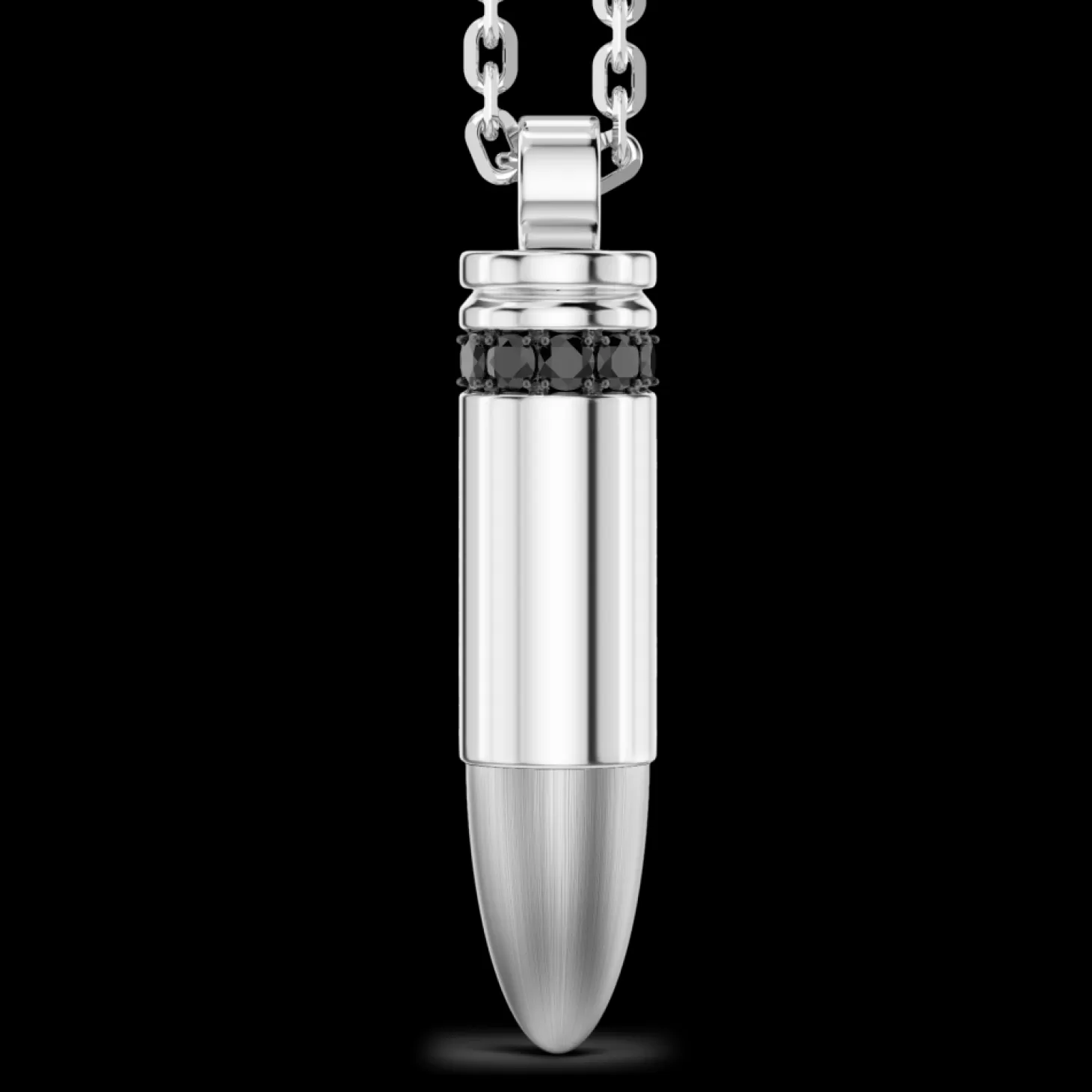 Zancan Gioielli Collana Zancan In Argento Con Proiettile E Pietre Nere.> Collane
