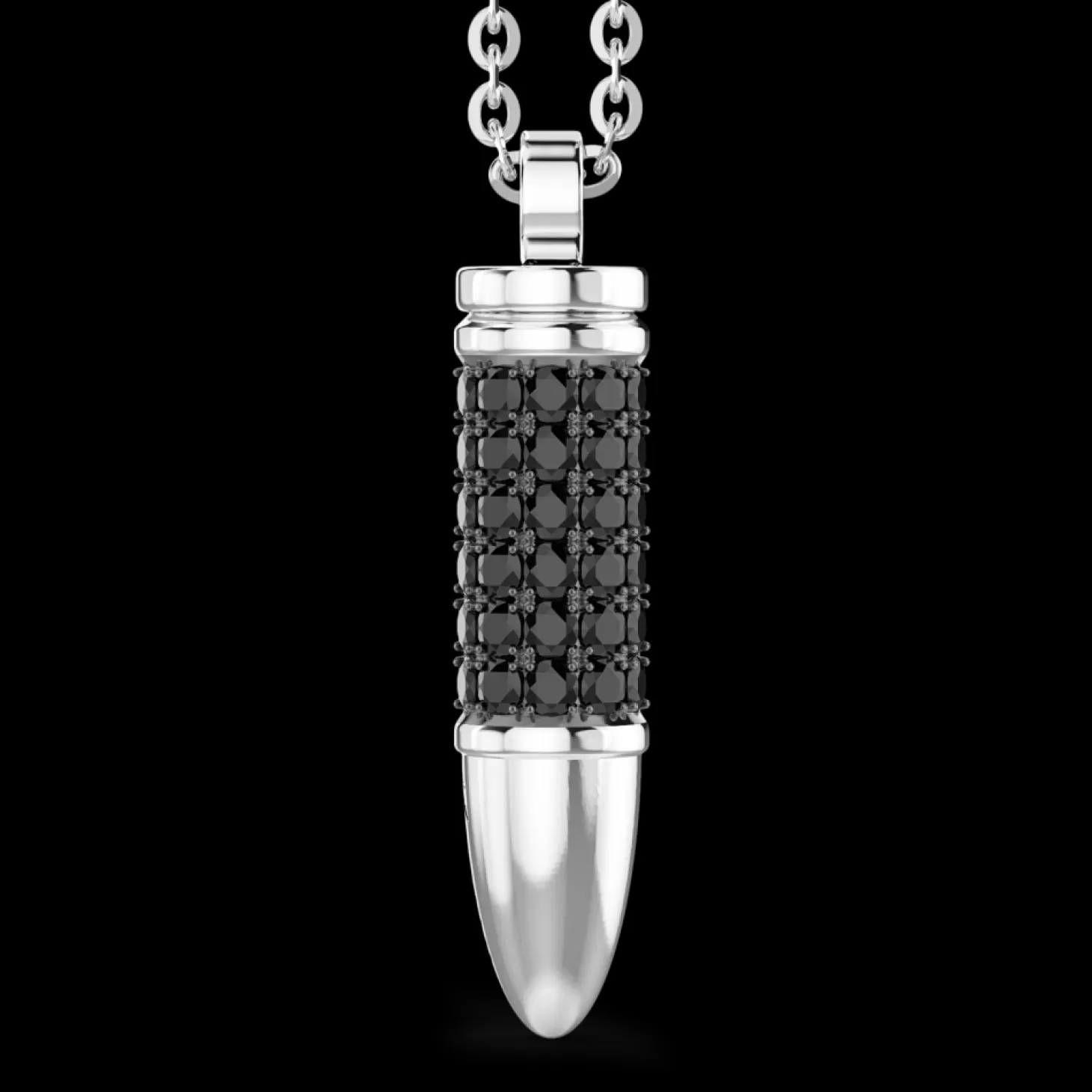 Zancan Gioielli Collana Zancan In Argento Con Proiettile E Pietre Nere.> Collane