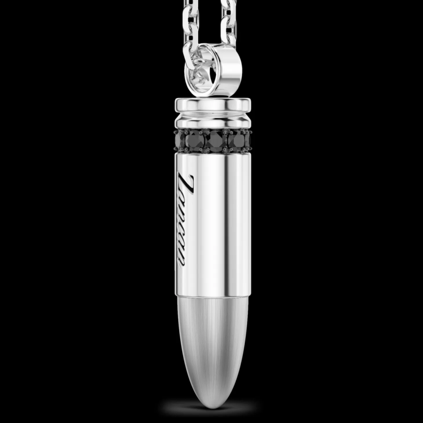 Zancan Gioielli Collana Zancan In Argento Con Proiettile E Pietre Nere.> Collane