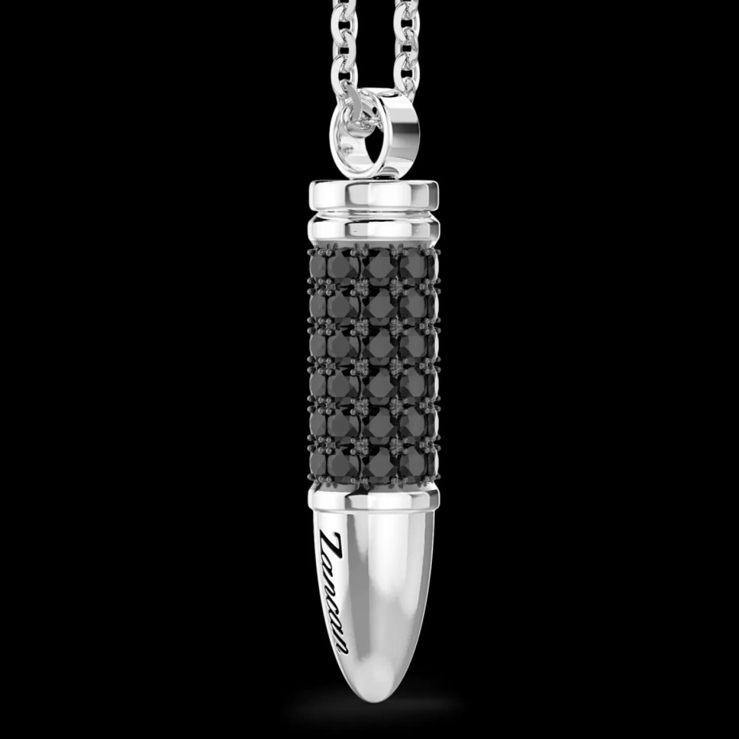 Zancan Gioielli Collana Zancan In Argento Con Proiettile E Pietre Nere.> Collane