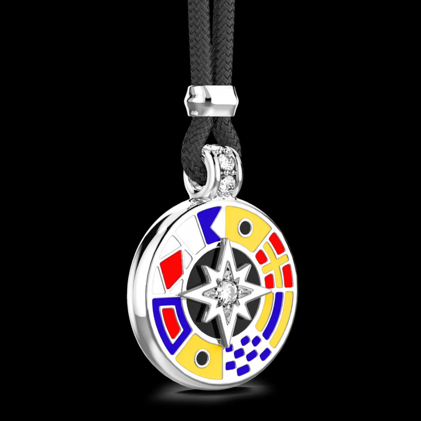 Zancan Gioielli Collana Zancan In Kevlar Con Pendente In Argento E Dettagli Smaltati.> Collane