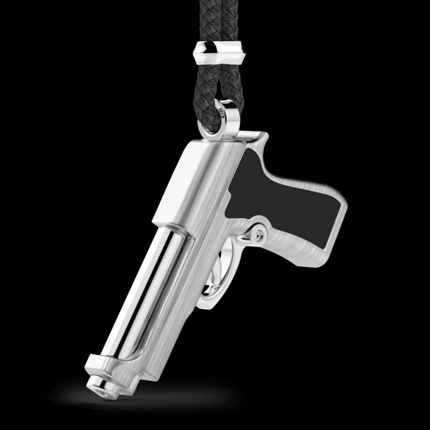 Zancan Gioielli Collana Zancan In Kevlar Con Pistola In Argento.> Collane