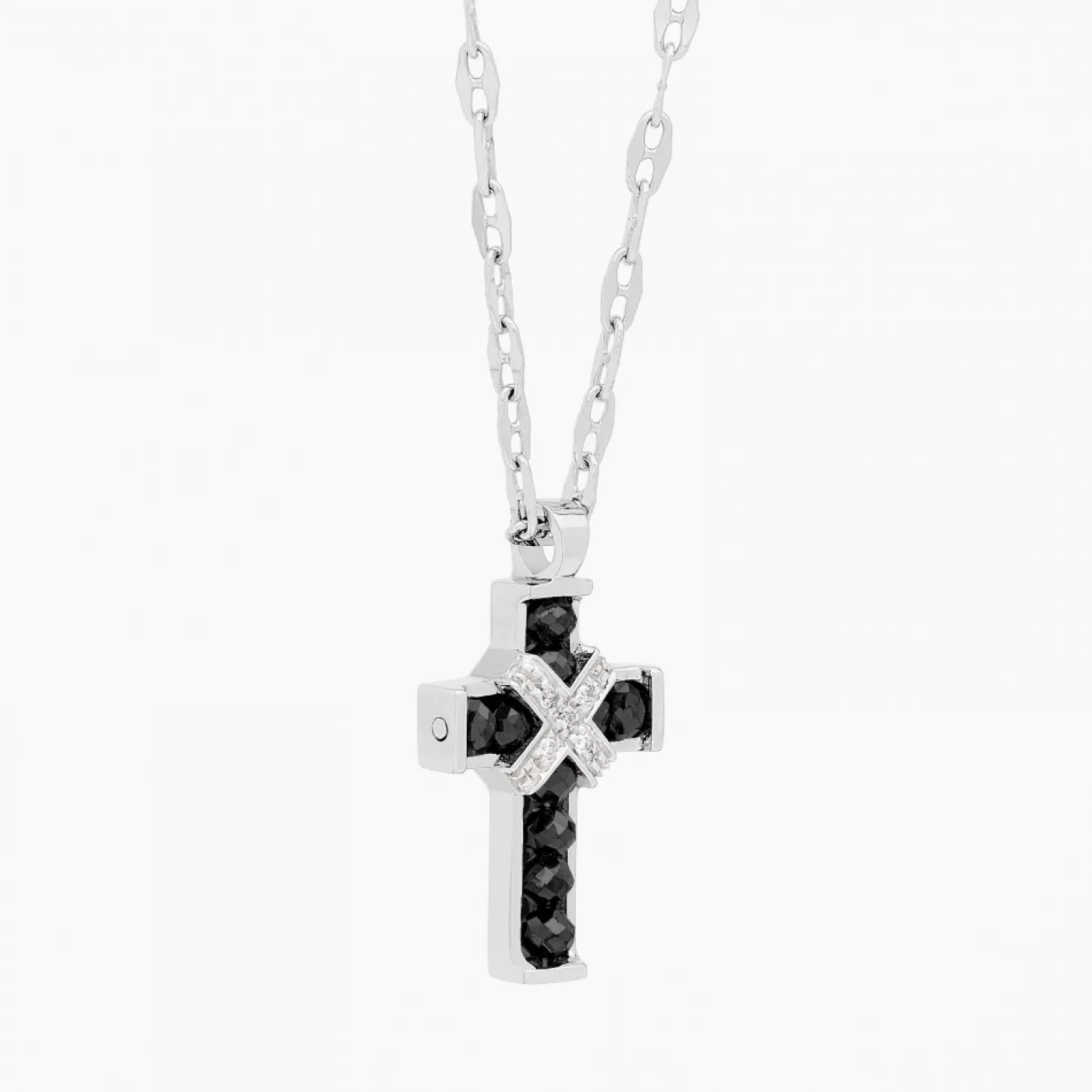 Zancan Gioielli Collanazancan In Oro Bianco Con Croce E Diamanti .> Collane