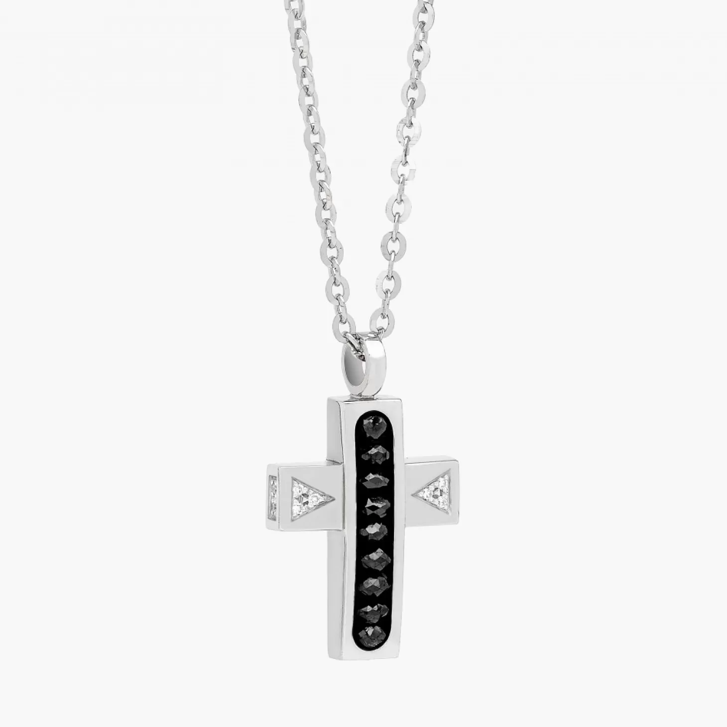 Zancan Gioielli Collanazancan In Oro Bianco Con Croce E Diamanti .> Collane