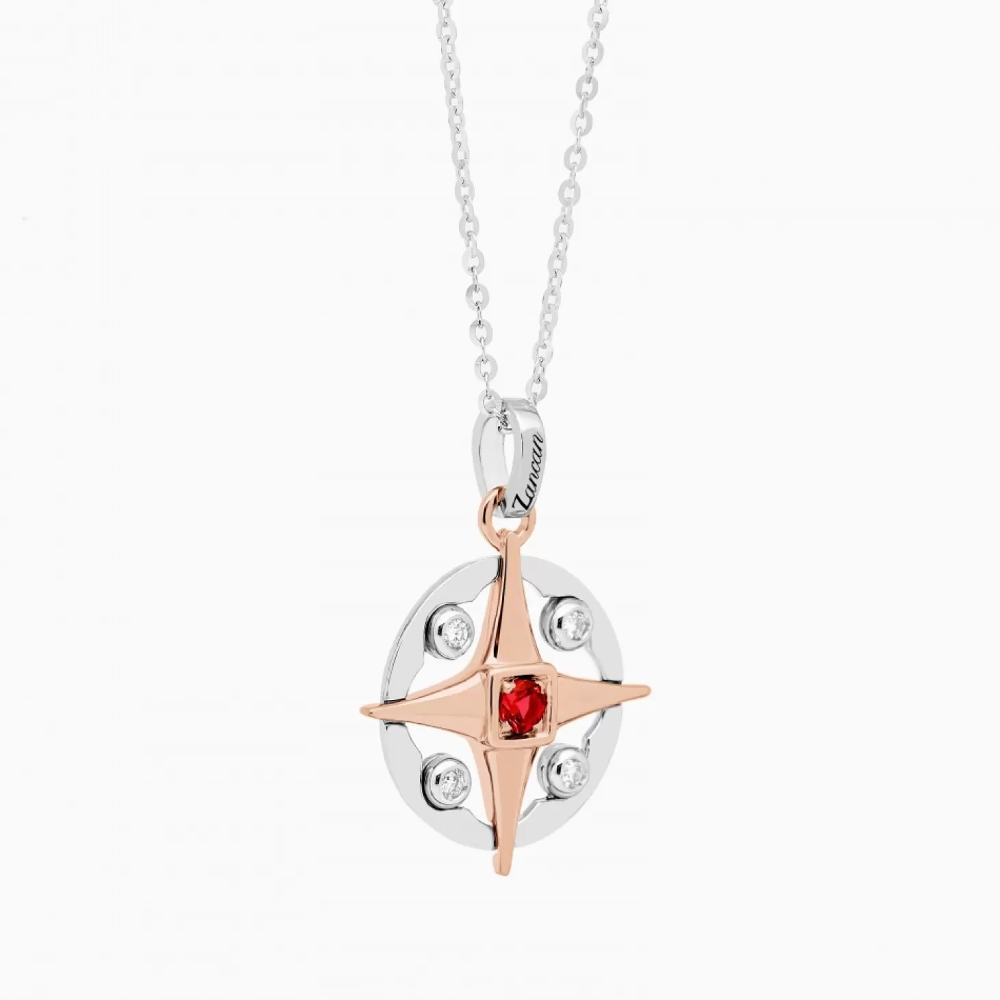Zancan Gioielli Collanazancan In Oro Con Pendente Rosa Dei Venti E Diamanti.> Collane