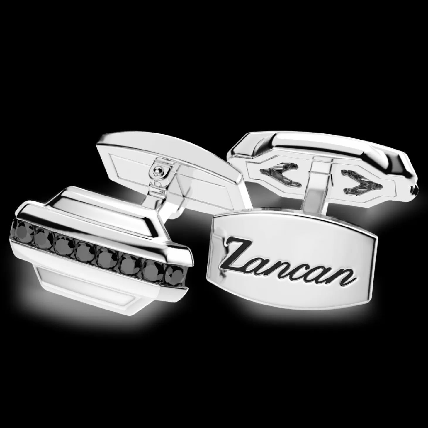 Zancan Gioielli Gemelli Zancan In Argento Con Pietre Nere.> Accessori